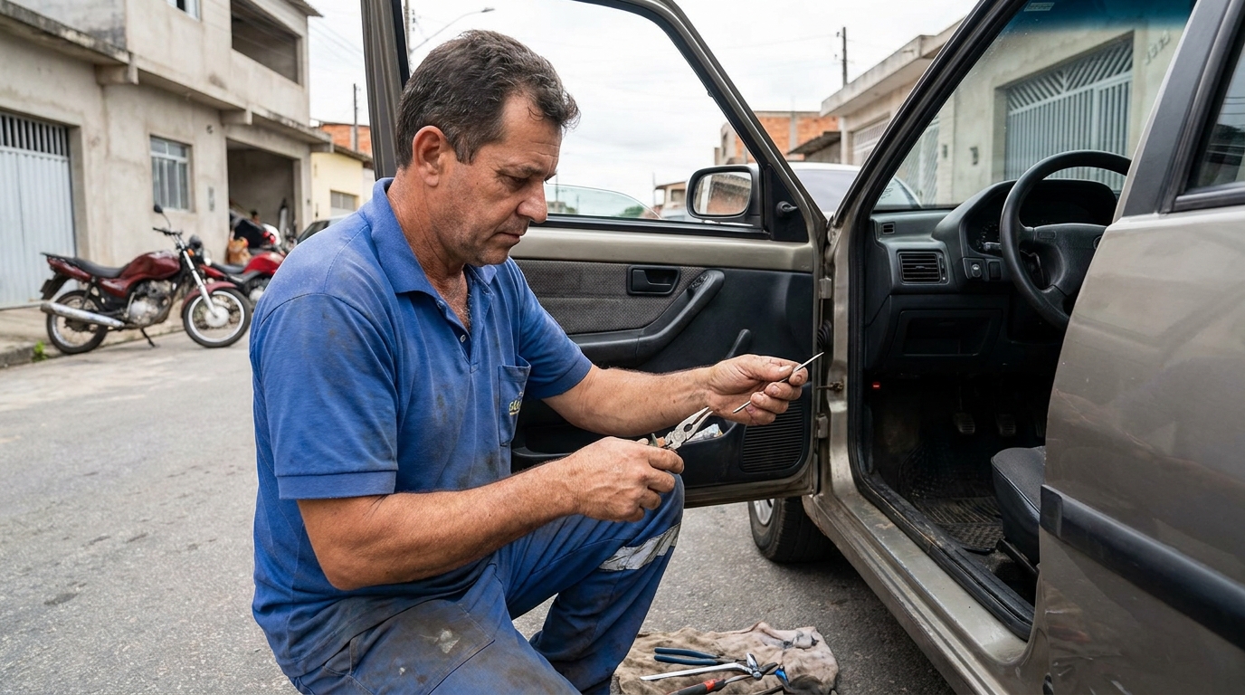 Serviço de Extração de Chave Quebrada no Parque Real, Aparecida de Goiânia‑GO