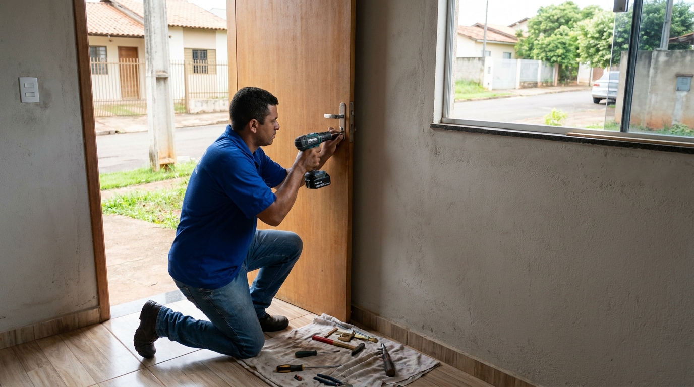 Instalação de Fechadura Residencial profissional no Setor Santo André, Aparecida de Goiânia‑GO