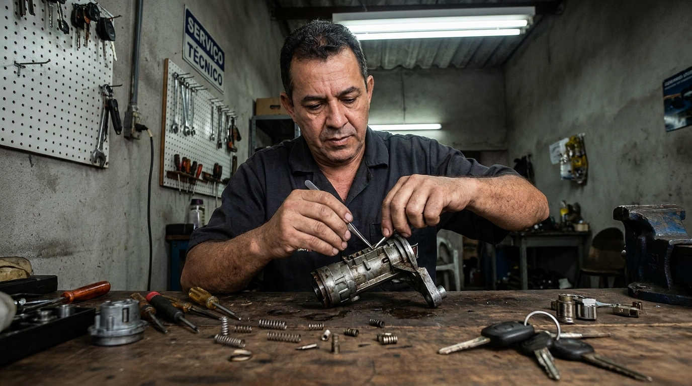 Troca de Segredo do Miolo da Porta profissional no Parque Karajá, Aparecida de Goiânia‑GO